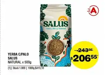 Atomo Conviene Salus Yerba C/Palo Natural x 500g oferta