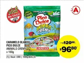 Atomo Conviene Pico Dulce Caramelo Blando Animals Cremy x 150g oferta