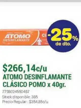 Atomo Desinflamante Clásico Pomo x 40gr