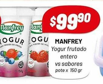 Almacor Manfrey yogur frutado entero vs sabores oferta