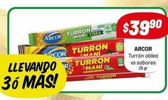 Almacor Arcor turrón oblea vs sabores oferta