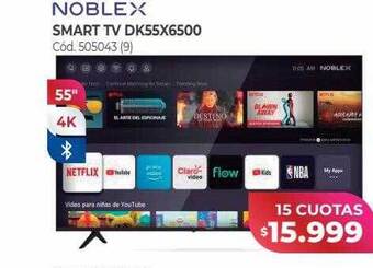Naldo Lombardi Noblex smart tv dk55x6500 oferta