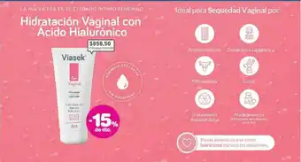 Viasek Hidratación Vaginal Con Acido Hialurónico