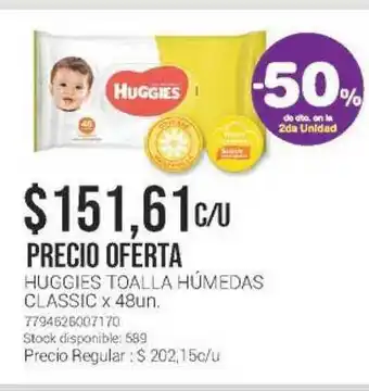 La Santé Huggies Toalla Húmedas Classic x 48un oferta