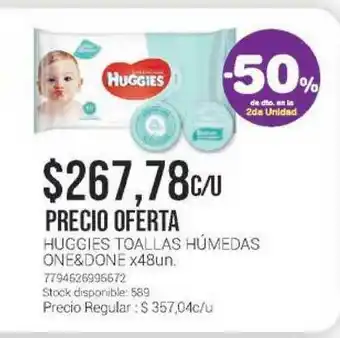 Huggies Toallas Húmedas One&done x48un.