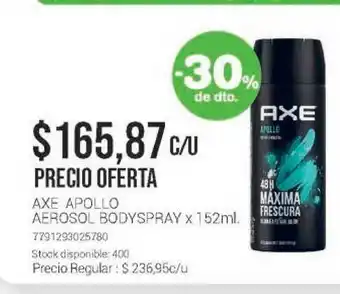 Axe Apollo Aerosol Bodyspray x 152ml