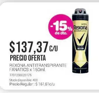 La Santé Rexona Antitranspirante Fanatics x 150ml oferta