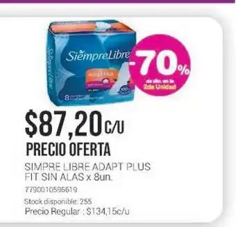 La Santé Siempre Libre Adapt Plus Fit Sin Alas x 8un oferta