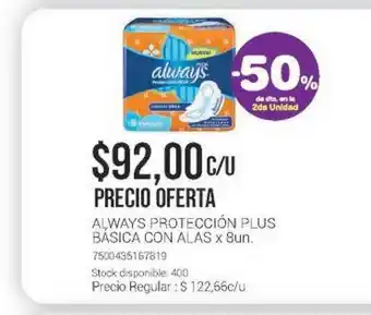 Always Protección Plus Básica Con Alas x 8un
