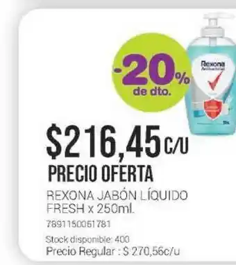 La Santé Rexona Jabón Líquido Fresh x 250ml oferta