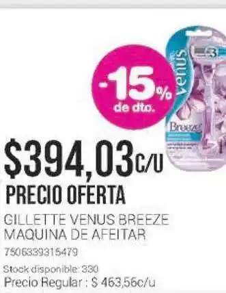 La Santé Gillette Venus Breeze Maquina De Afeitar oferta