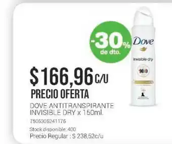 La Santé Dove Antitranspirante Invisible Dry x 150ml oferta