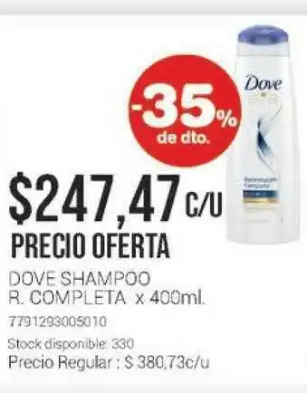 Dove Shampoo R. Completa x 400ml