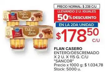 Carrefour Market Flan casero entero o descremado sancor oferta