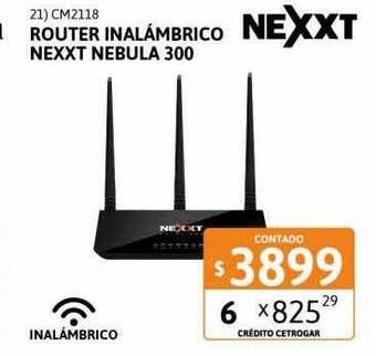 Cetrogar Router inalámbrico nexxt nebula 300 oferta