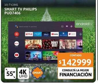 Cetrogar Smart tv philips pud7406 oferta