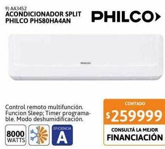 Cetrogar Acondicionador split philco phs80ha4an oferta