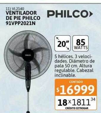 Cetrogar Ventilador de pie philco 91vpp2021n oferta