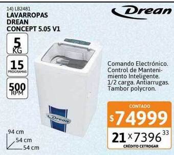 Cetrogar Lavarropas drean concept 5.05 v1 oferta