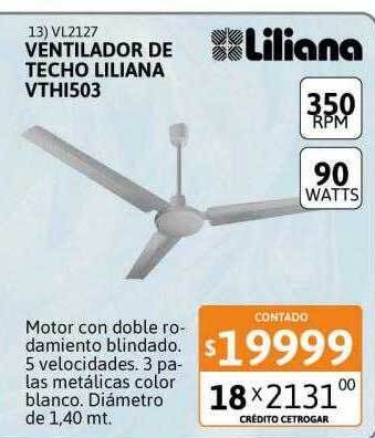Cetrogar Ventilador de techo liliana vthi503 oferta