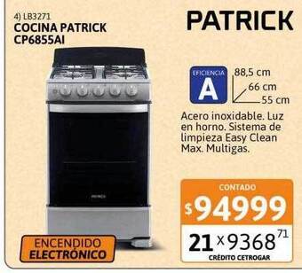Cetrogar Cocina patrick cp6855ai oferta