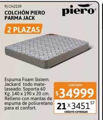 Cetrogar Colchón piero parma jack oferta