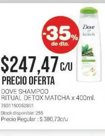 La Santé Dove Shampoo Ritual Detox Matcha x 400ml oferta