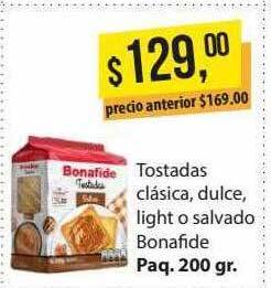 Supermercados Damesco Tostadas clásica dulce light o salvado bonafide oferta