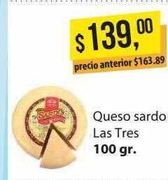 Supermercados Damesco Queso sardo las tres oferta