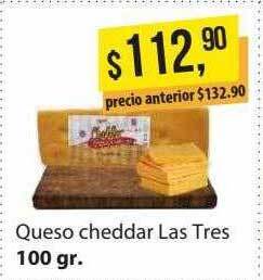 Supermercados Damesco Queso cheddar las tres oferta