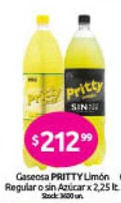 Cordiez Gaseosa pritty limón regular o sin azúcar oferta