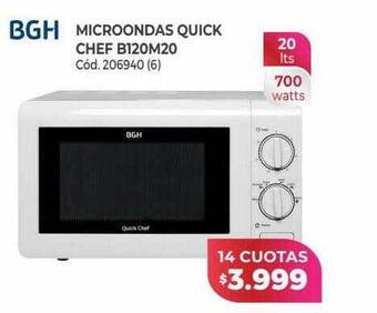 Naldo Lombardi Microondas quick chef b120m20 bgh oferta