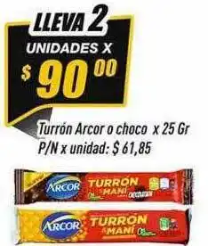 Supermercados Comodin Turrón arcor o choco oferta
