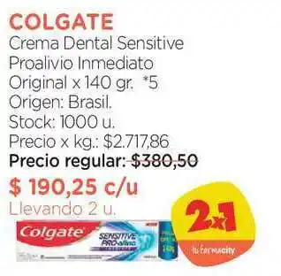 Farmacity Colgate Crema Dental Sensitiv Proalivio Inmediato x 140gr oferta