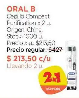 Farmacity Oral B Cepillo Compact Purification x 2u oferta