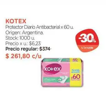 Farmacity Kotex Protector Diario Antibacterial x 60u oferta