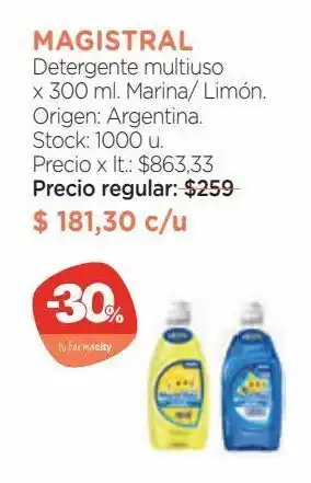 Farmacity Detergente magistral multiuso limón x 300 ml oferta