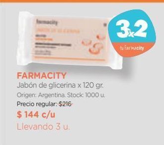 Farmacity Jabón de glicerina farmacity en barra x 120 g oferta