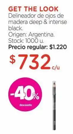 Farmacity Delineador de ojos de madera get the look deep & intense black oferta