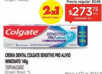 Farmacity Crema dental colgate sensitive pro alivio inmediato x 140 g oferta