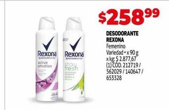Makro Desodorante rexona oferta