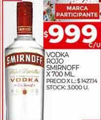 Supermercados DIA Vodka rojo smirnoff oferta
