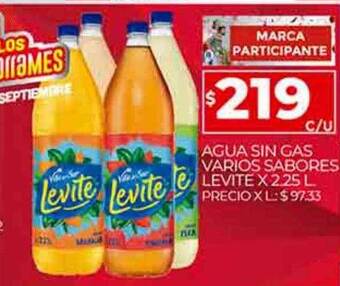 Supermercados DIA Agua sin gas varios sabores levite oferta