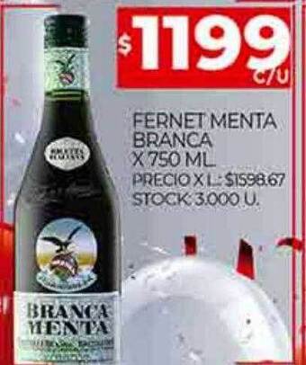 Supermercados DIA Fernet menta branca oferta