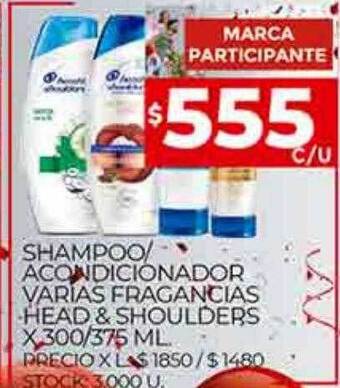 Supermercados DIA Shampoo acondicionador varias fragancias head & shoulders oferta
