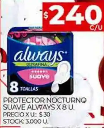 Supermercados DIA Protectort nocturno suave always oferta