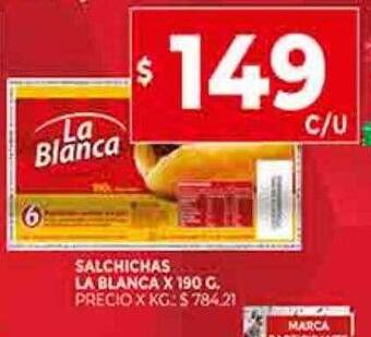 Supermercados DIA Salchichas la blanca oferta