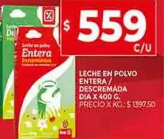 Supermercados DIA Leche en polvo entera descremada dia oferta