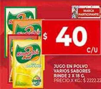 Supermercados DIA Jugo en polvo varios sabores rinde oferta