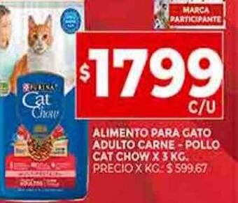 Supermercados DIA Alimento para gato adulto carne-pollo cat chow oferta